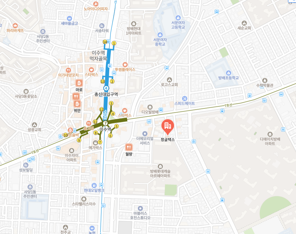 정글택스 위치도